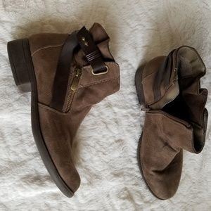 Brown fall booties.